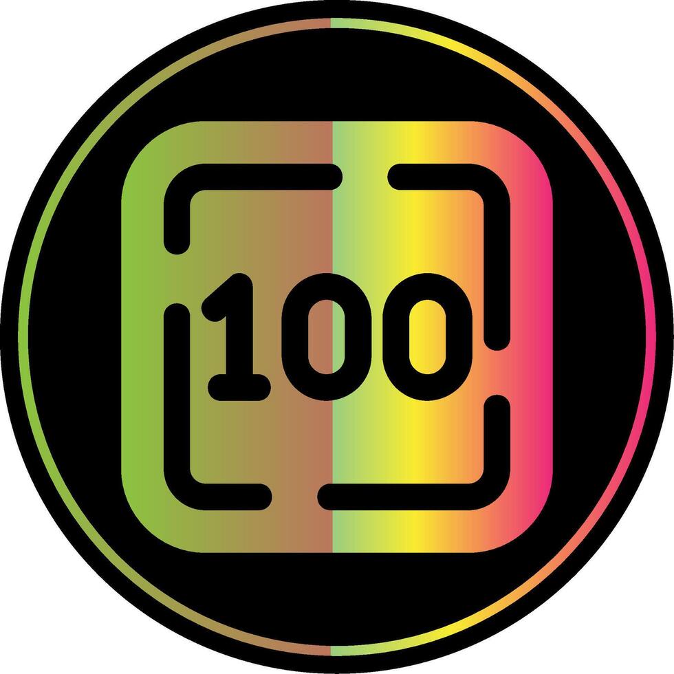 One Hundred Glyph Due Color Icon vector