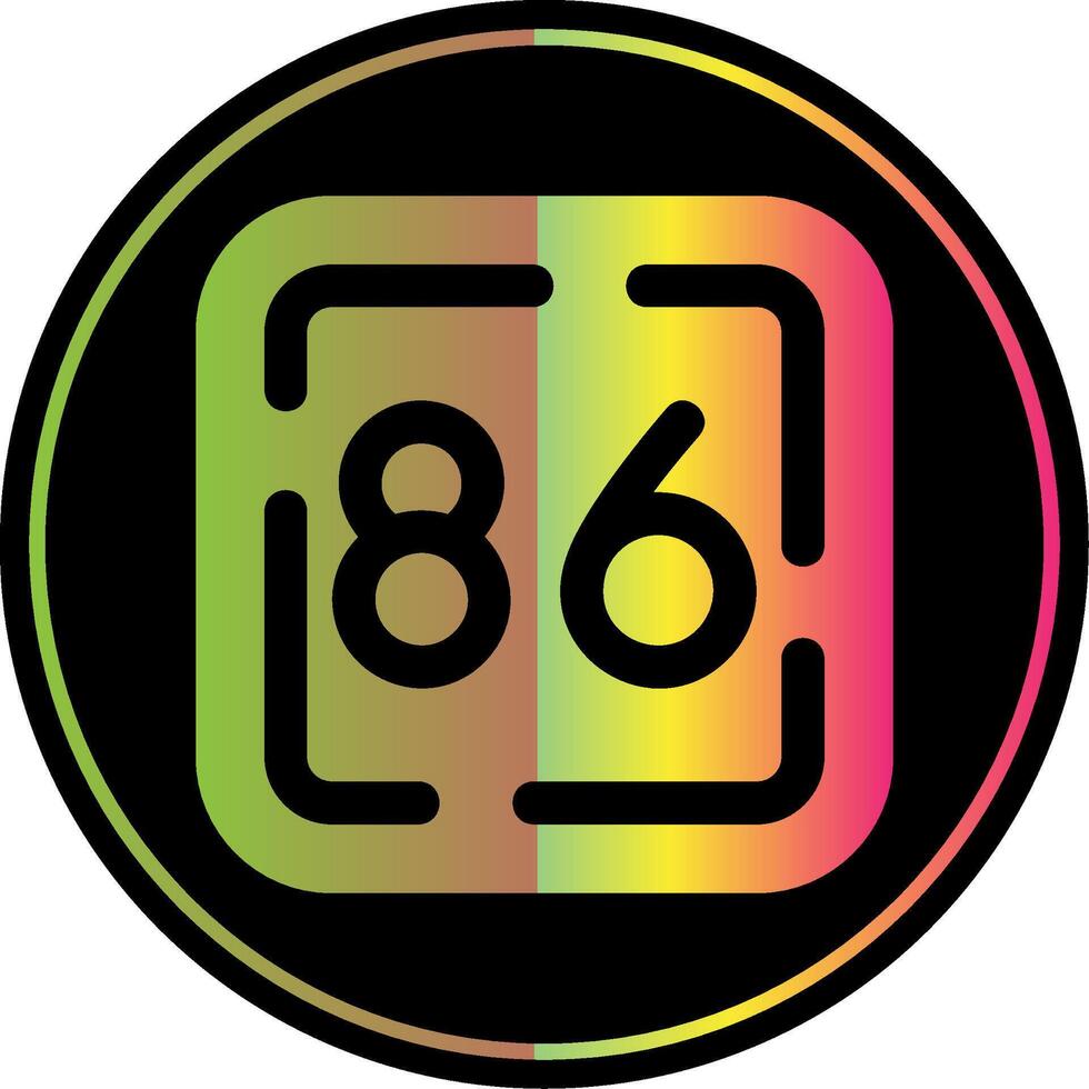 Eighty Six Glyph Due Color Icon vector