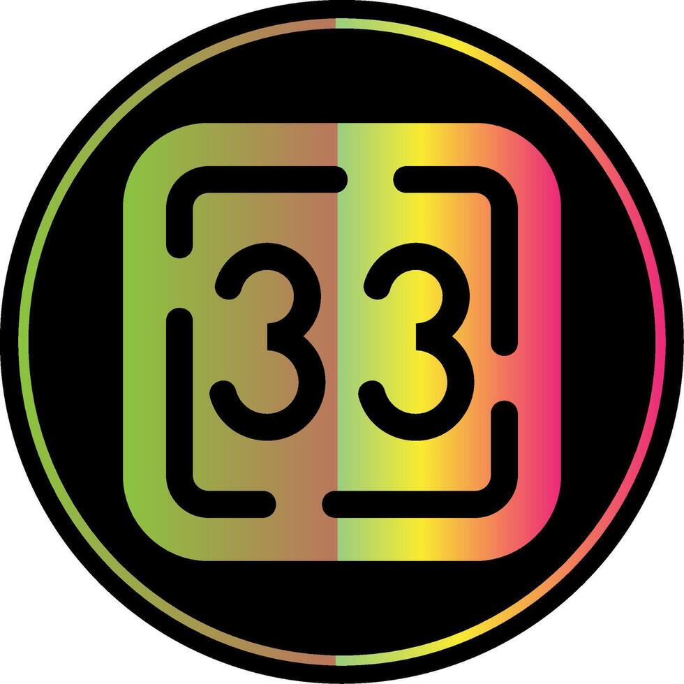 Thirty Three Glyph Due Color Icon vector