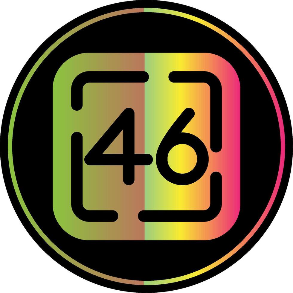 Forty Six Glyph Due Color Icon vector