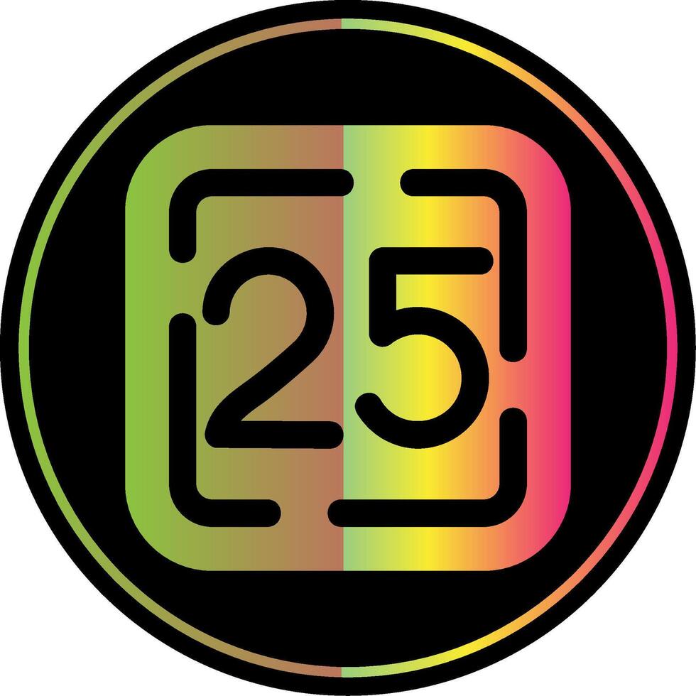 Twenty Five Glyph Due Color Icon vector