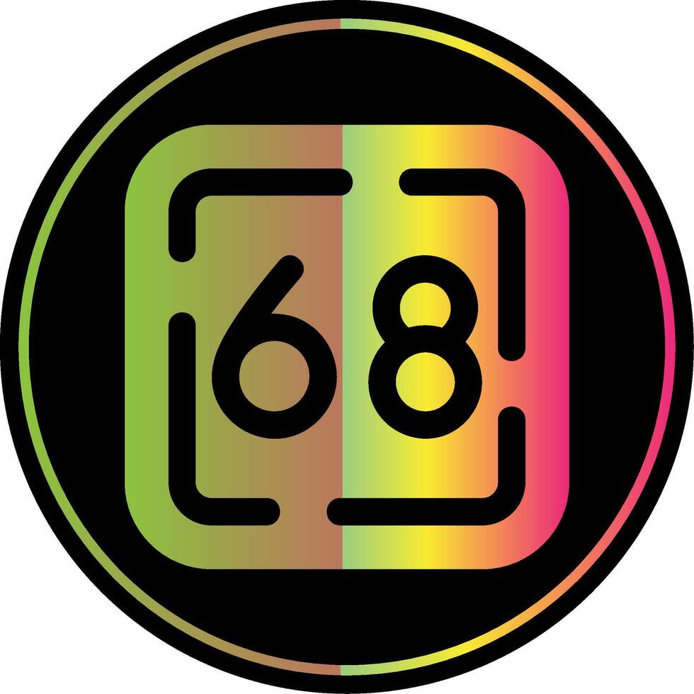 Sixty Eight Glyph Due Color Icon vector