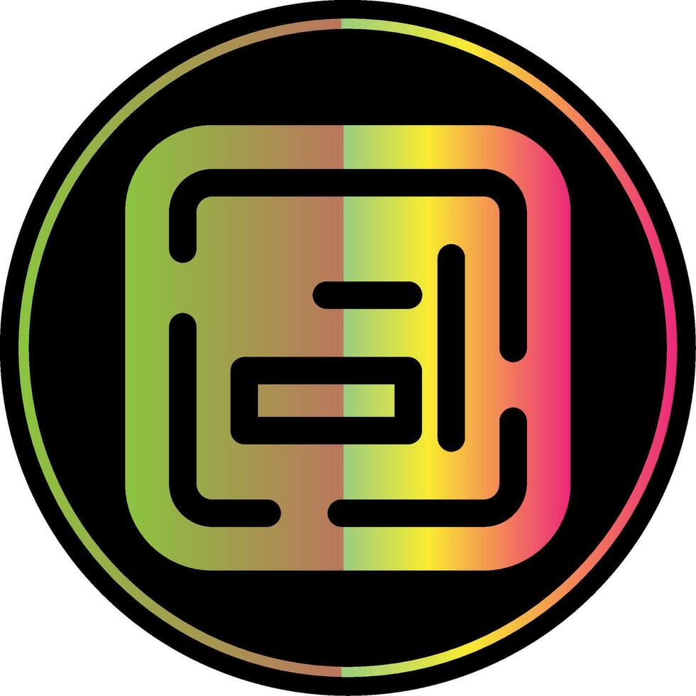 Right alignment Glyph Due Color Icon vector