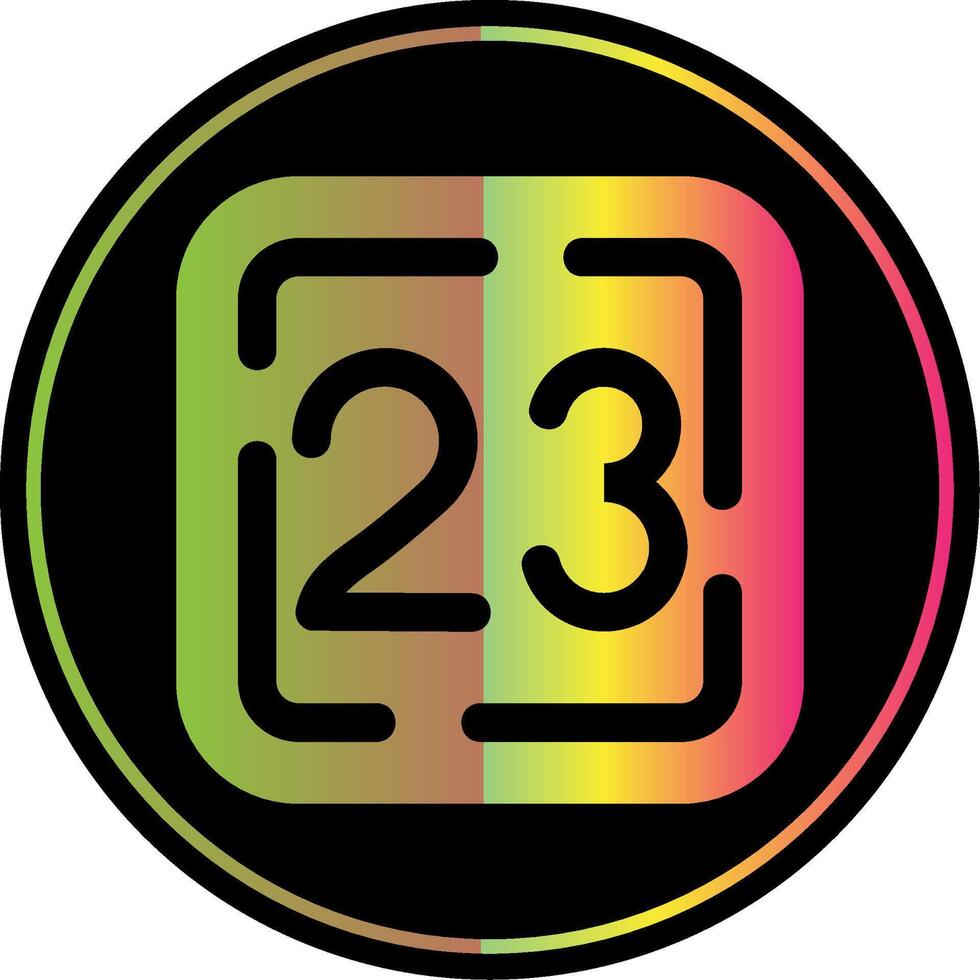 Twenty Three Glyph Due Color Icon vector