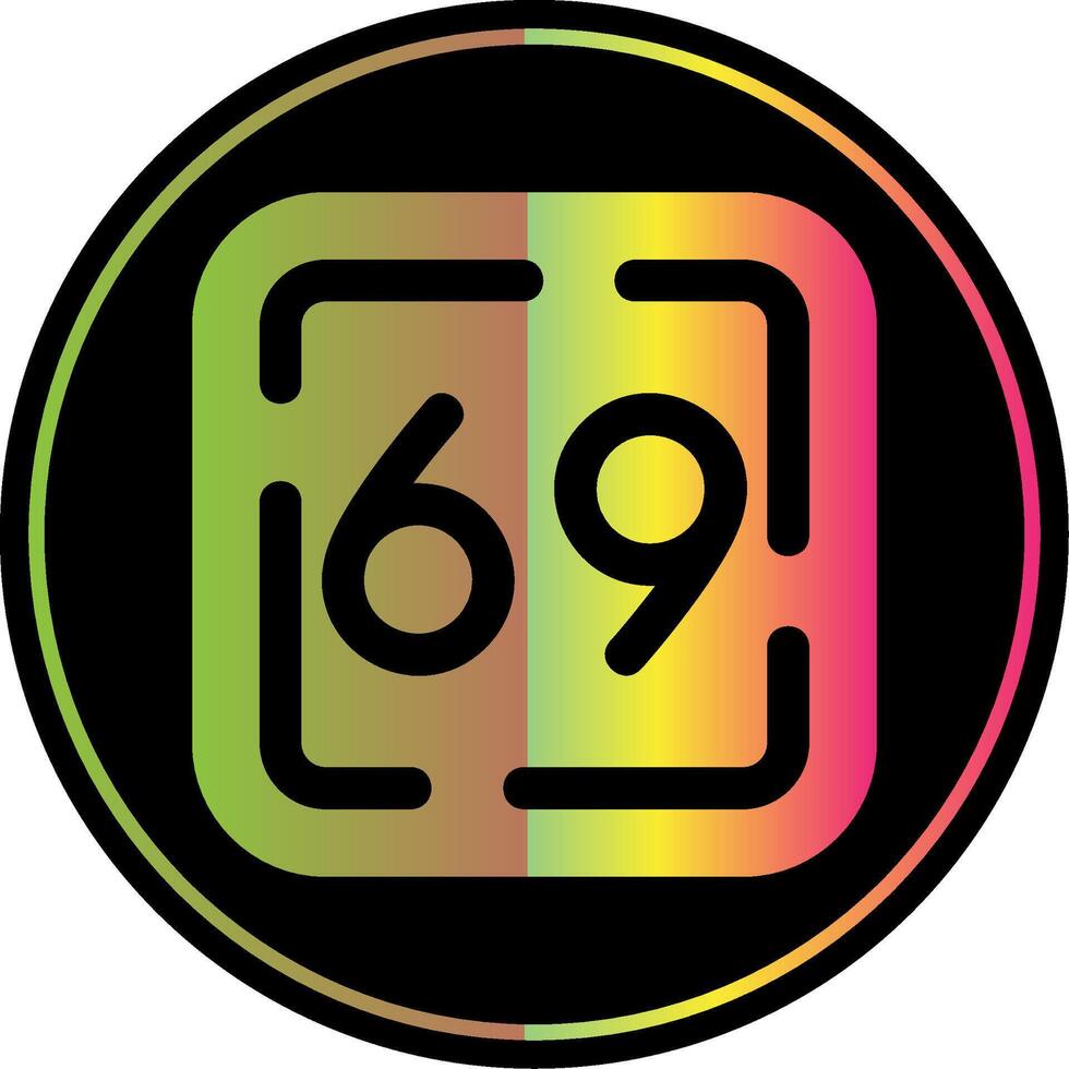 Sixty Nine Glyph Due Color Icon vector