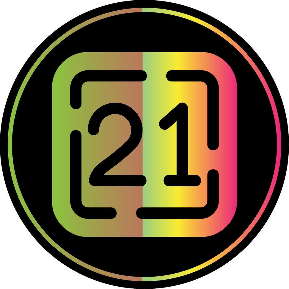 Twenty One Glyph Due Color Icon vector