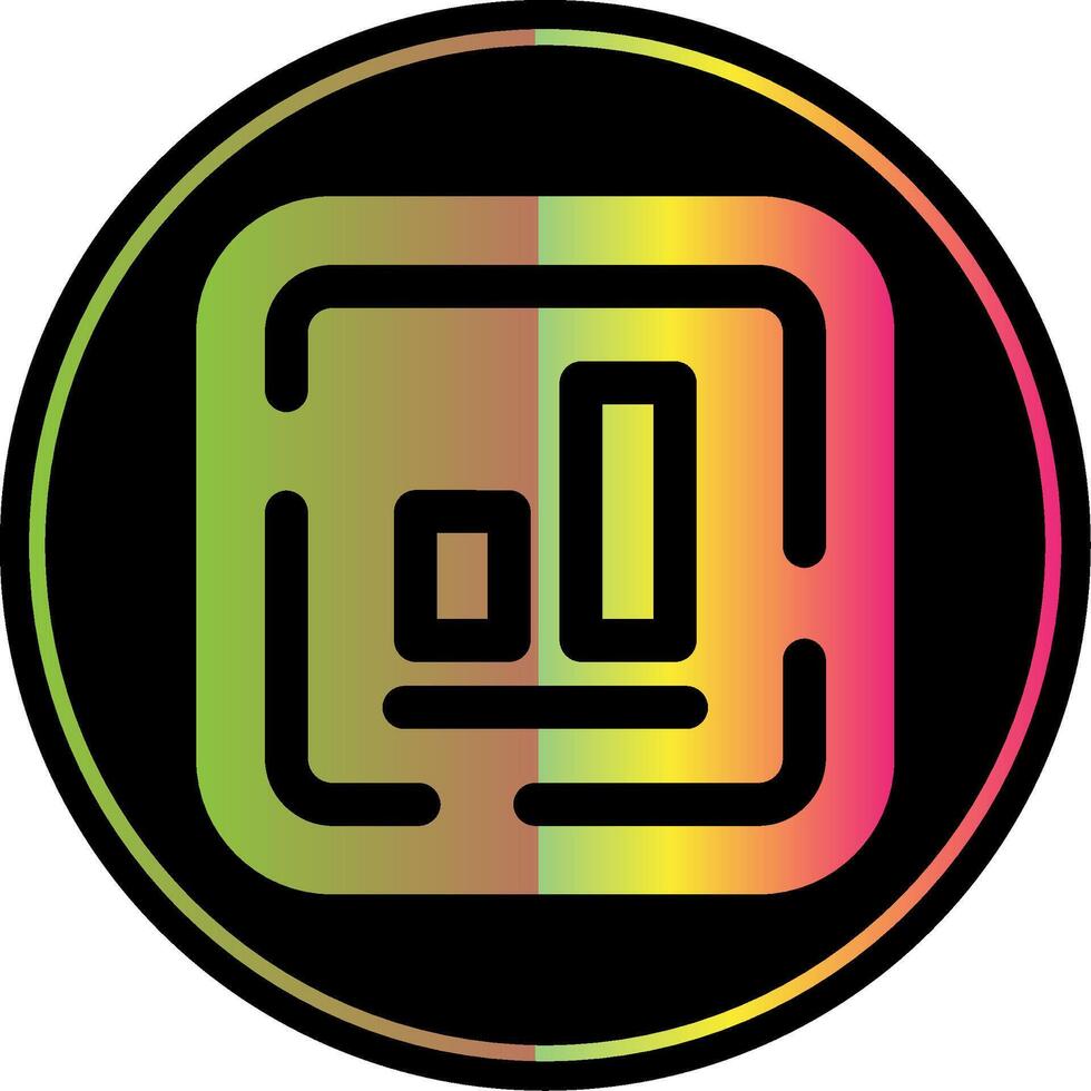 Bottom alignment Glyph Due Color Icon vector