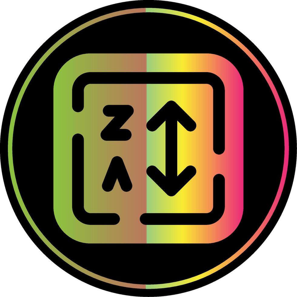 Alphabetical order Glyph Due Color Icon vector