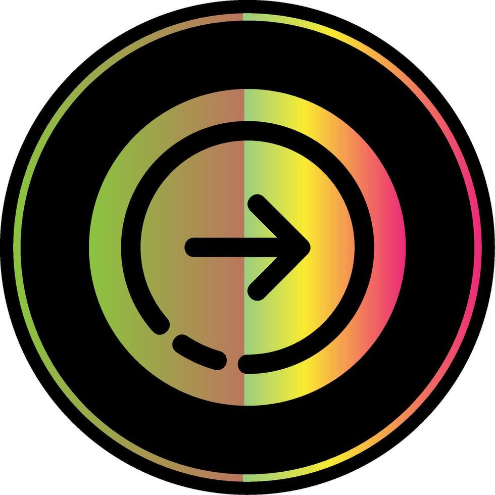 Right arrow Glyph Due Color Icon vector