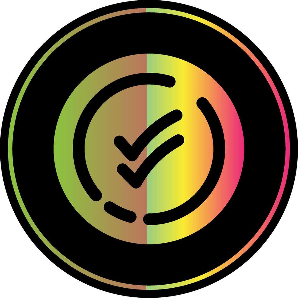 Double check Glyph Due Color Icon vector