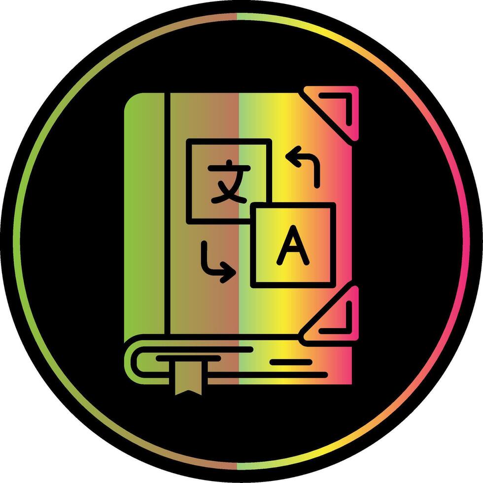 Language learning Glyph Due Color Icon vector