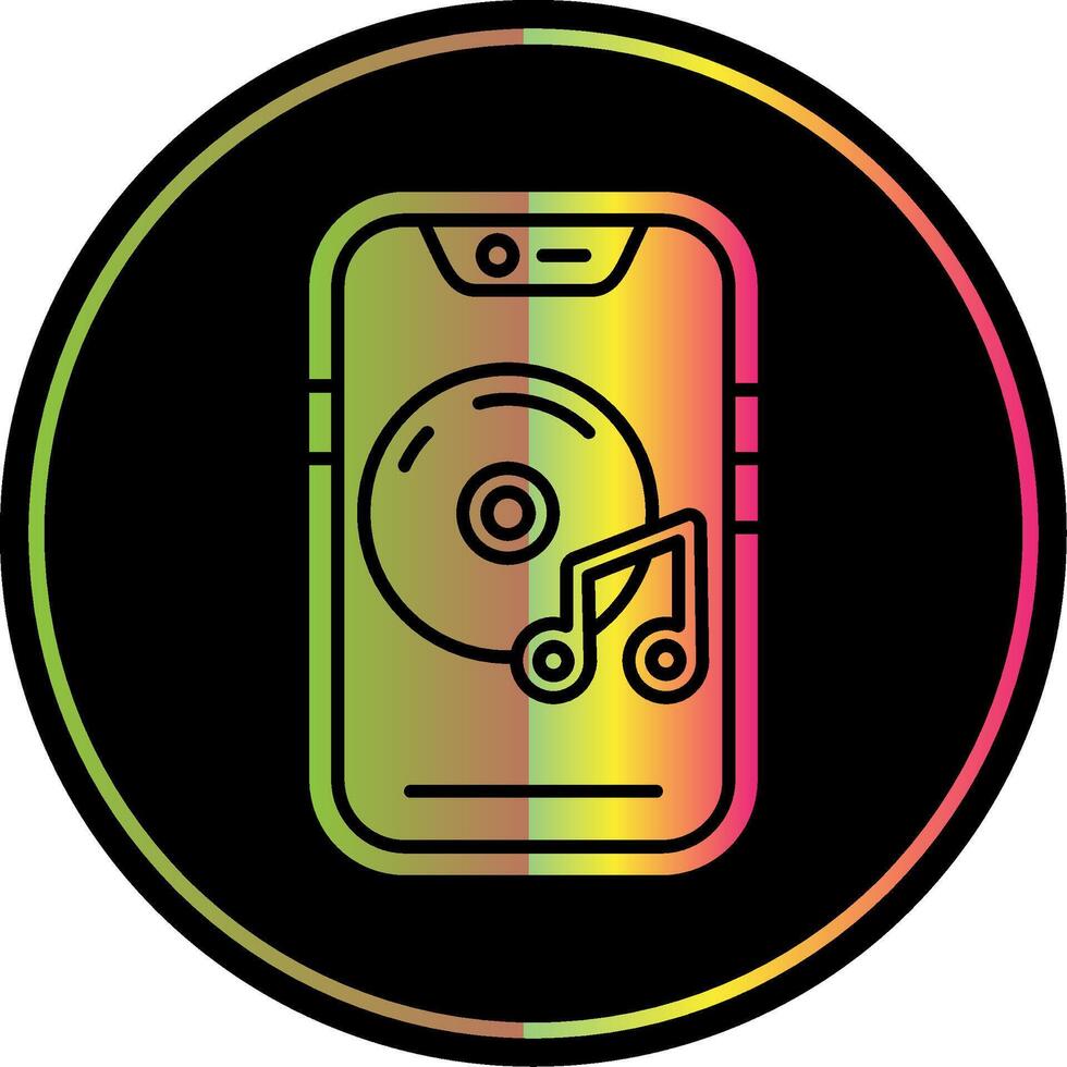 Music player Glyph Due Color Icon vector