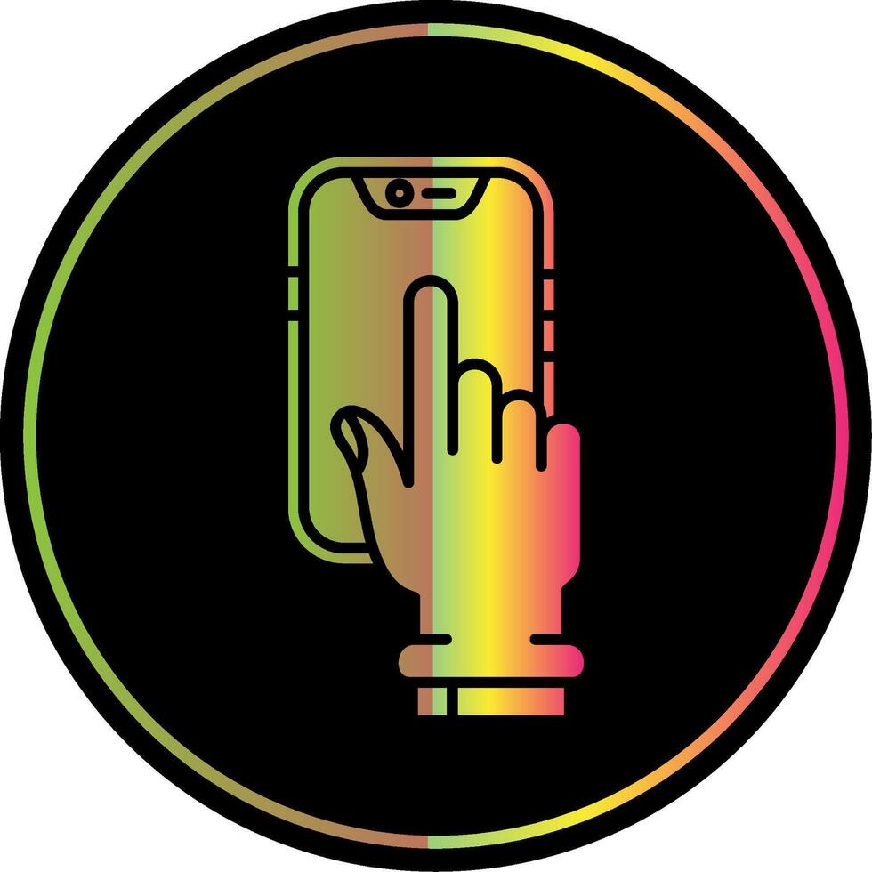 Touch Device Glyph Due Color Icon vector