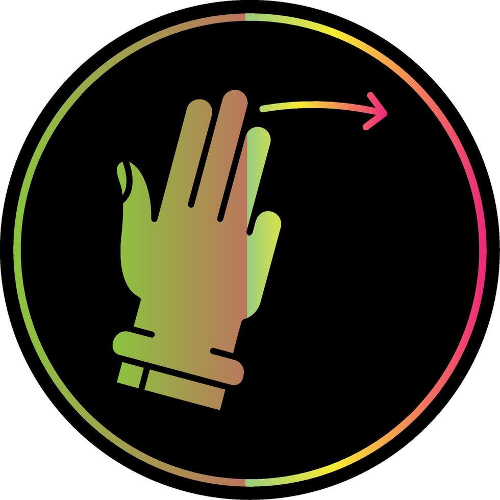 Three Fingers Right Glyph Due Color Icon vector