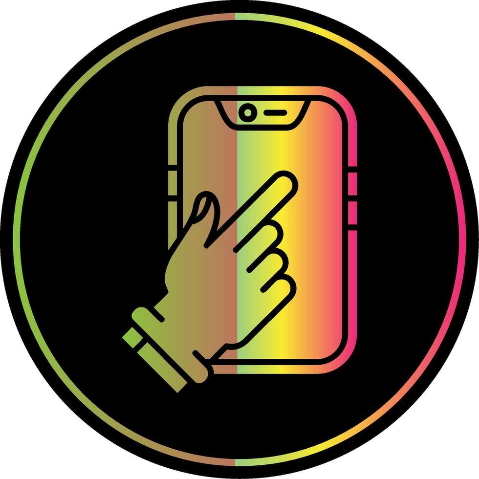 Touch Device Glyph Due Color Icon vector