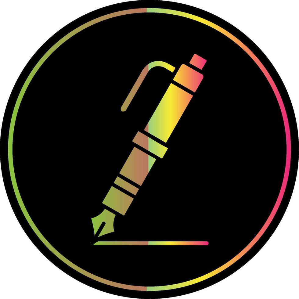 Fountain pen Glyph Due Color Icon vector
