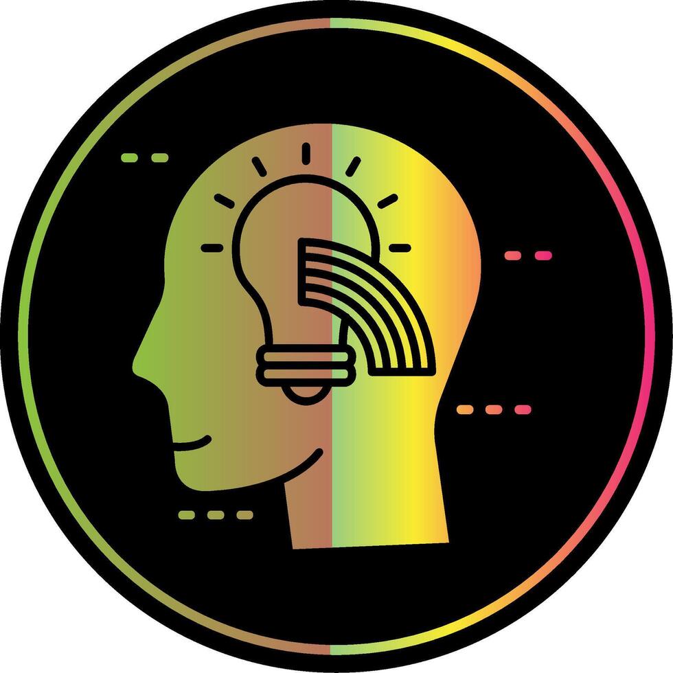 Positive thinking Glyph Due Color Icon vector