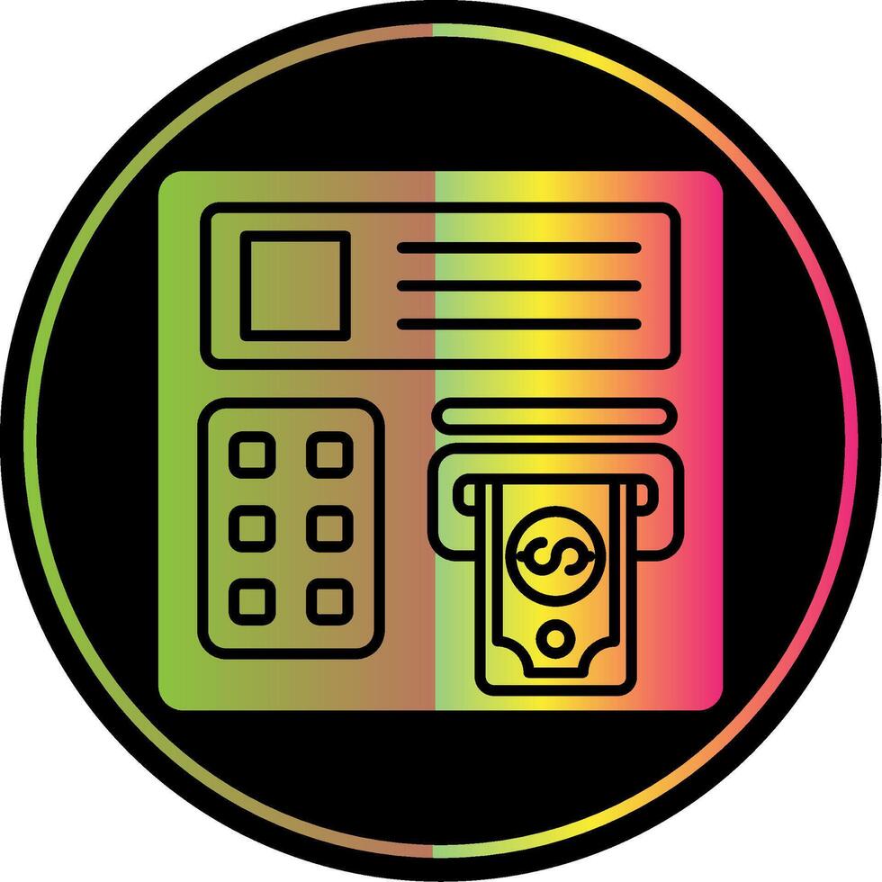 Atm machine Glyph Due Color Icon vector