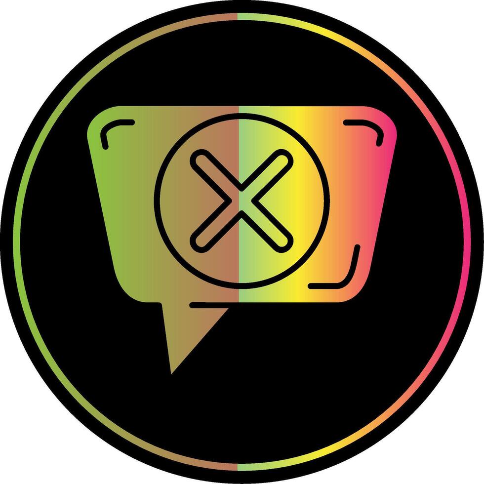 Cross mark Glyph Due Color Icon vector