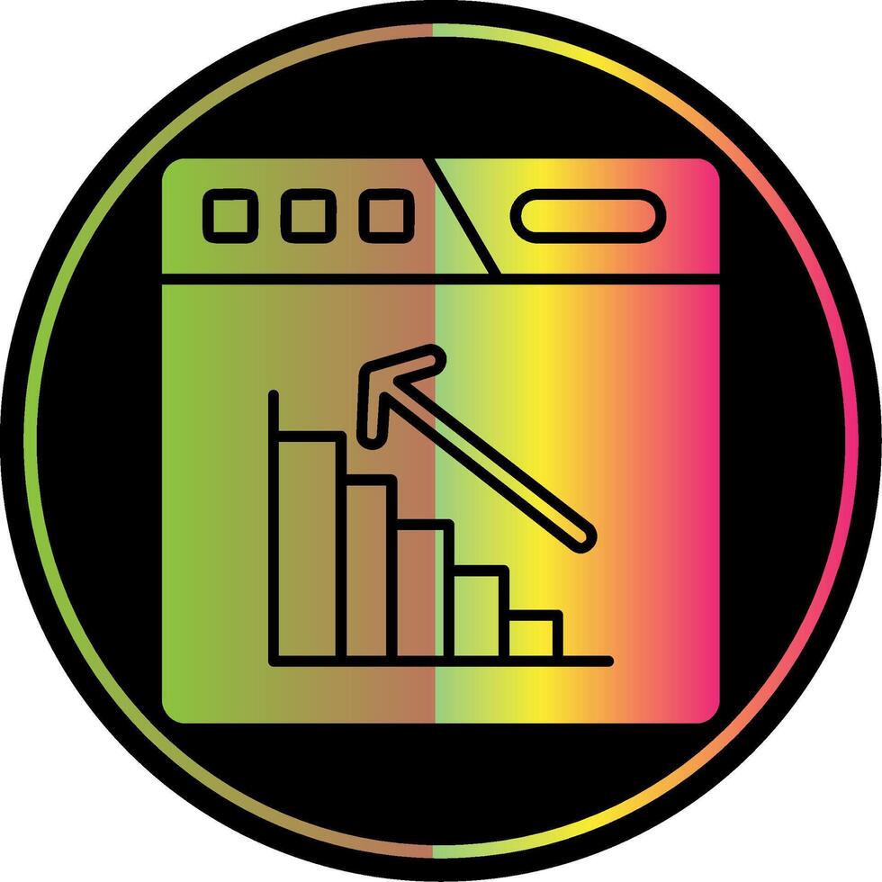 Bar chart Glyph Due Color Icon vector