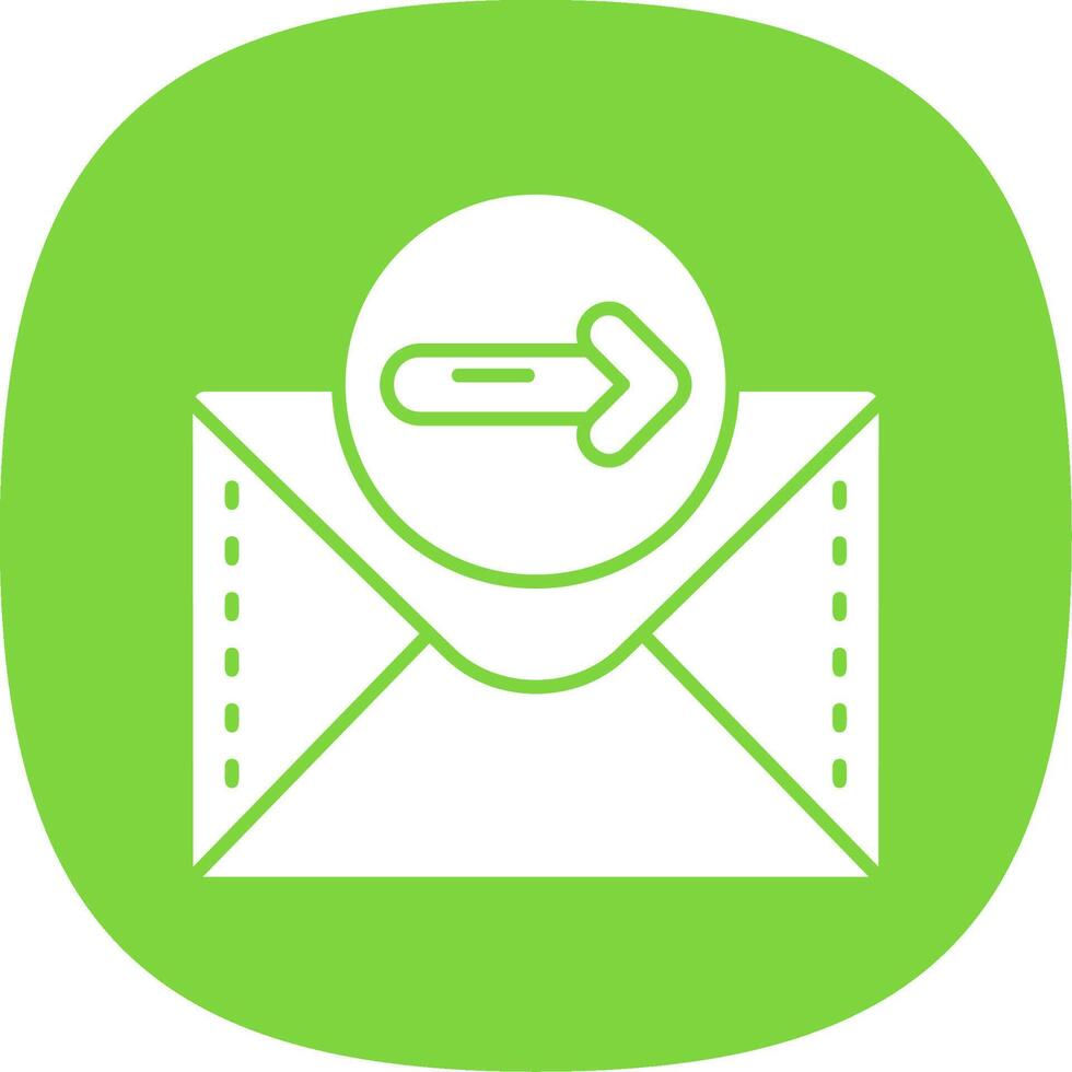 Right arrow Glyph Curve Icon vector