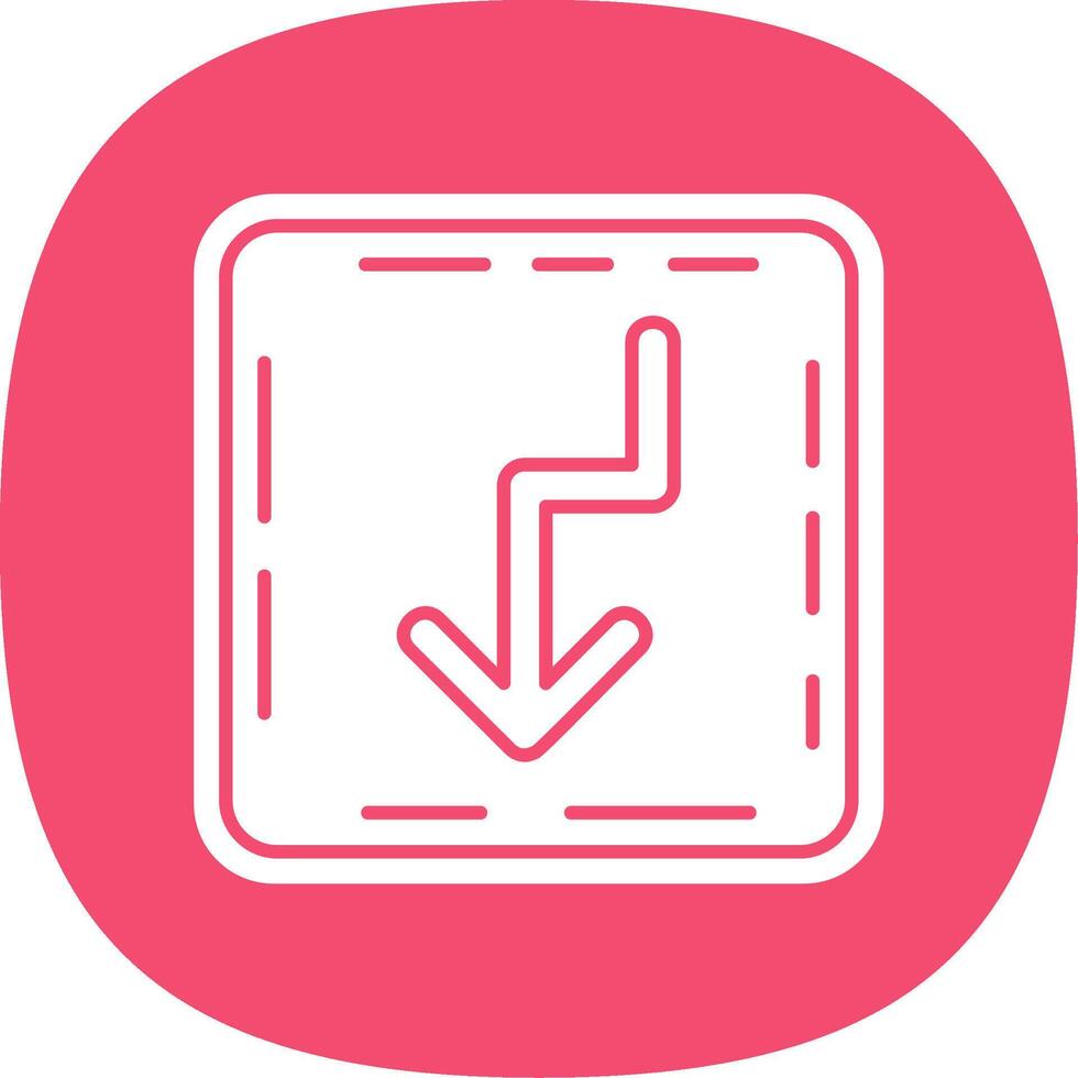 U turn Glyph Curve Icon vector