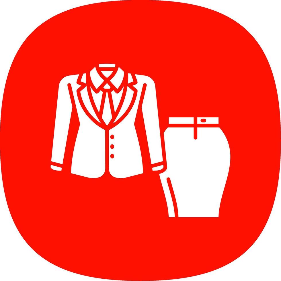 mujer traje glifo curva icono vector