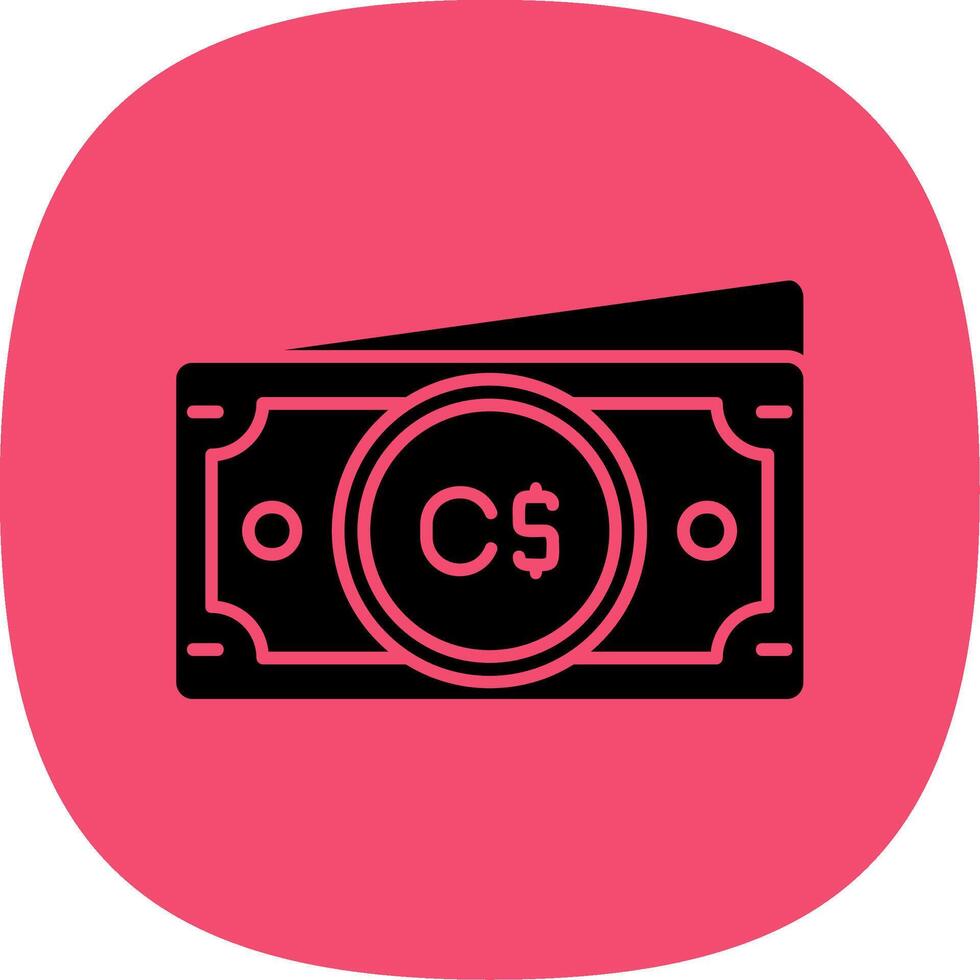 Canadian dollar Glyph Curve Icon vector