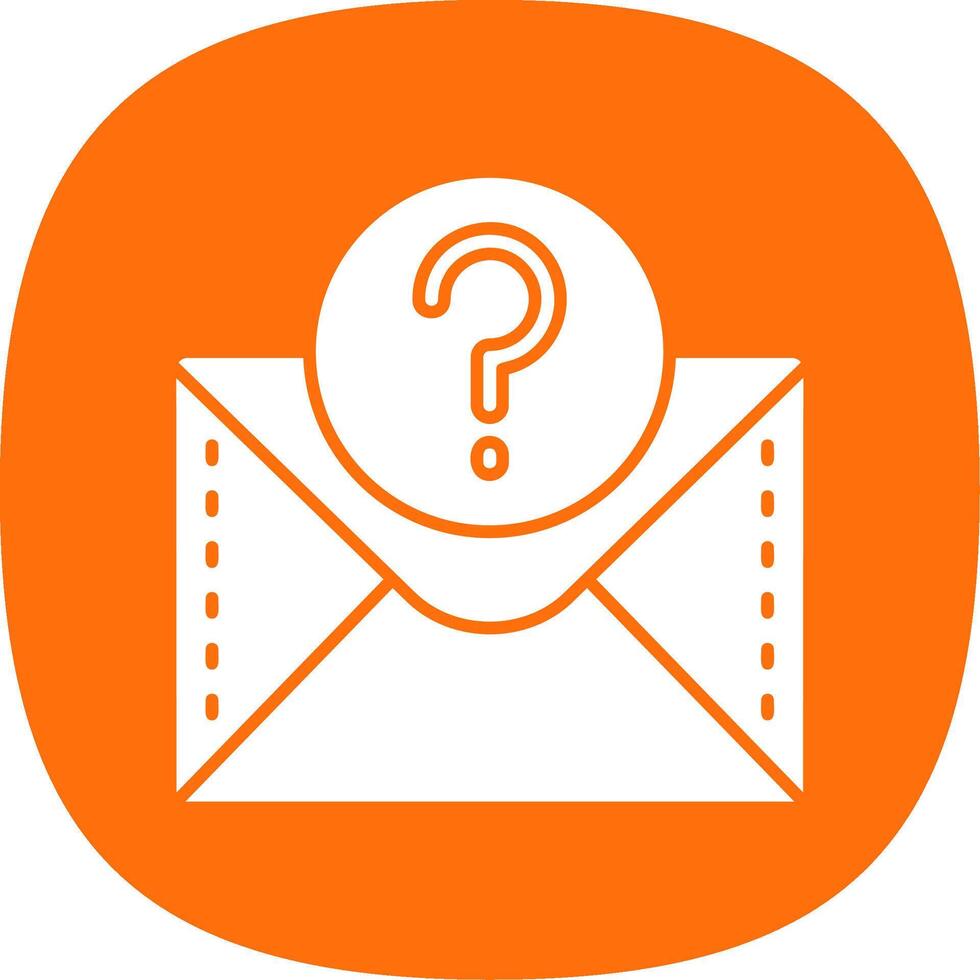 Question mark Glyph Curve Icon vector