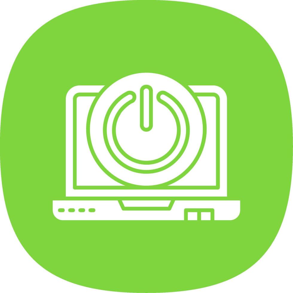 Power off Glyph Curve Icon vector