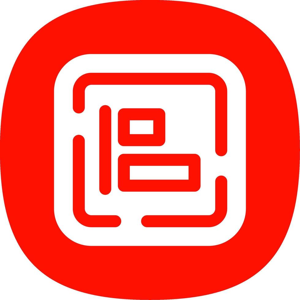 Right align Glyph Curve Icon vector