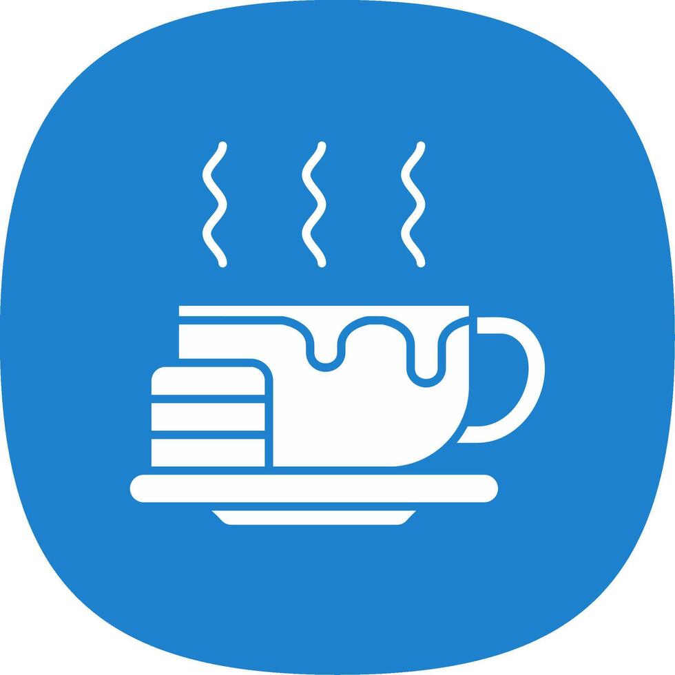 Cookie and milk Glyph Curve Icon vector
