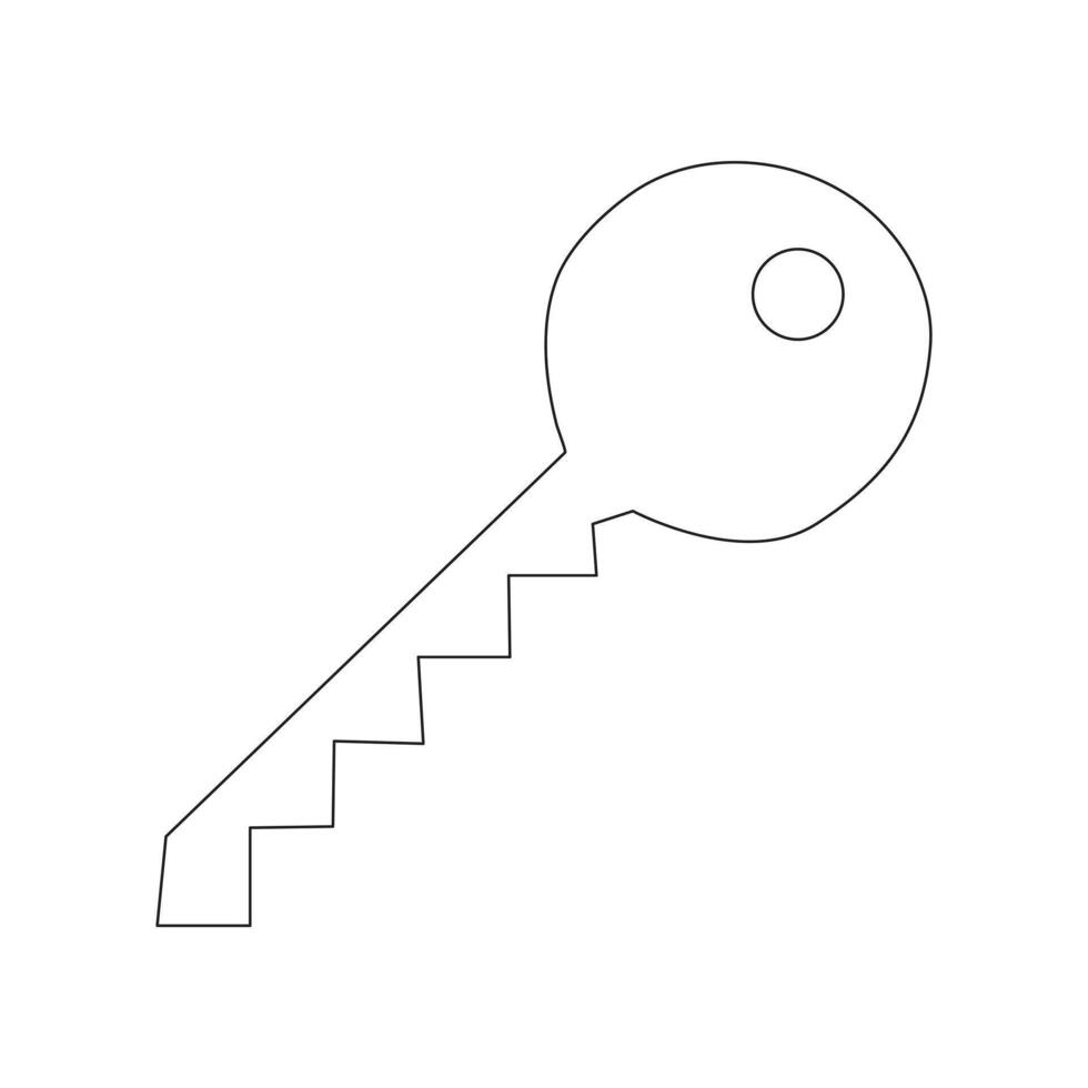 Simple keys and locks related vector line art