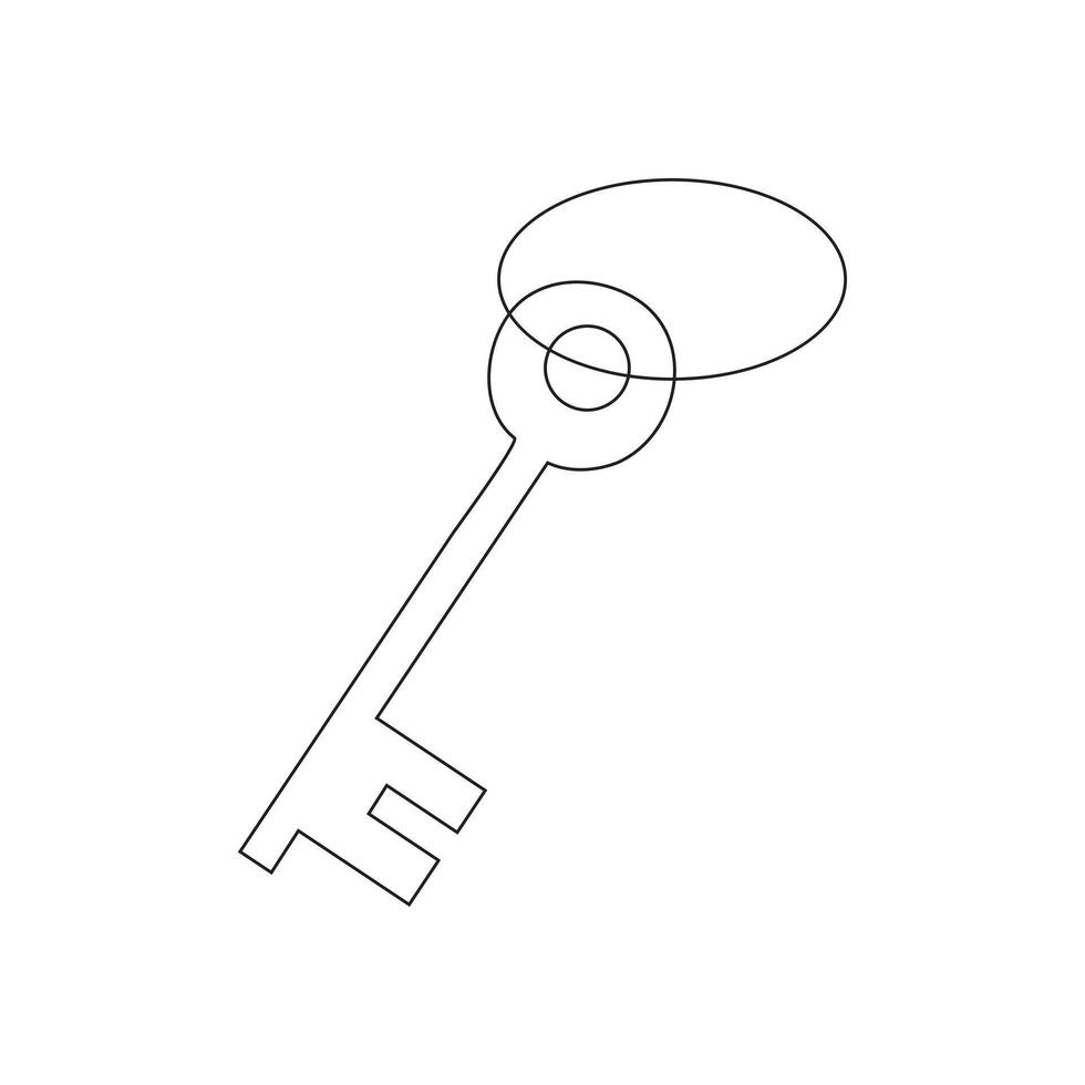 Simple keys and locks related vector line art
