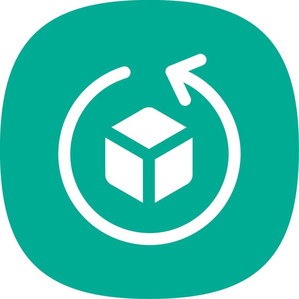 Rotate object Glyph Curve Icon vector