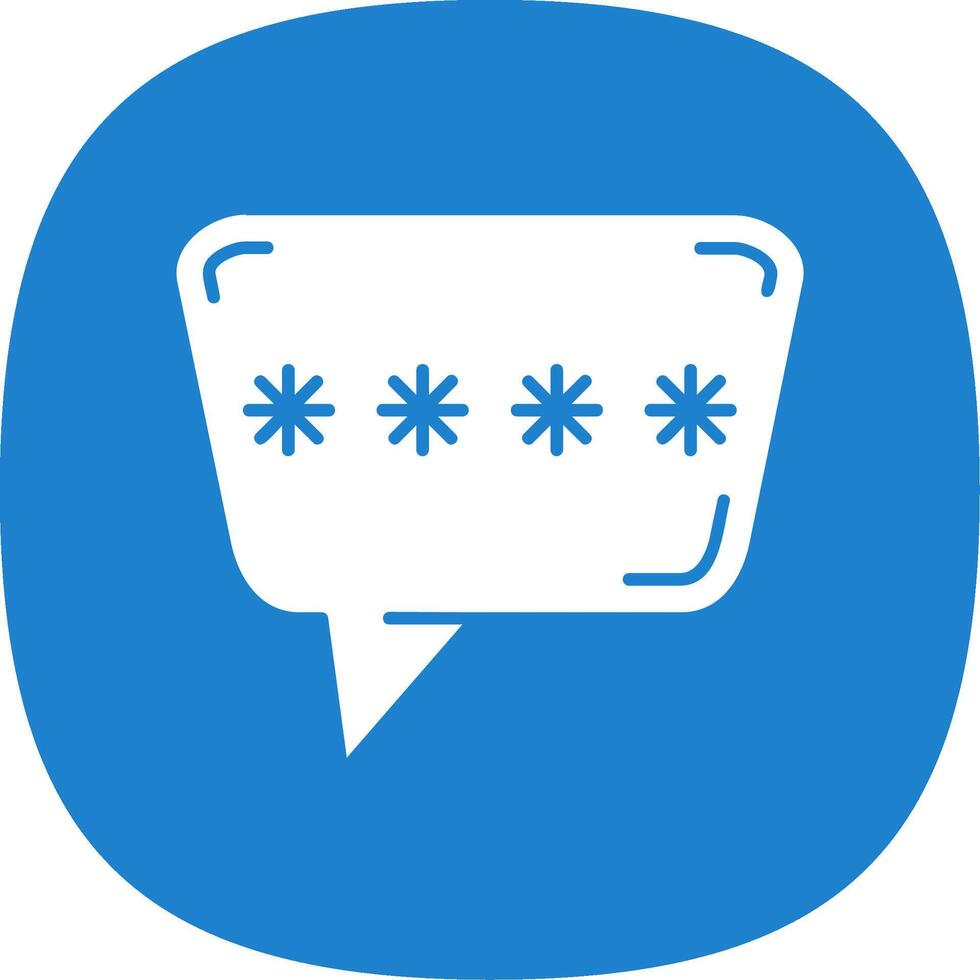 Chat box Glyph Curve Icon vector