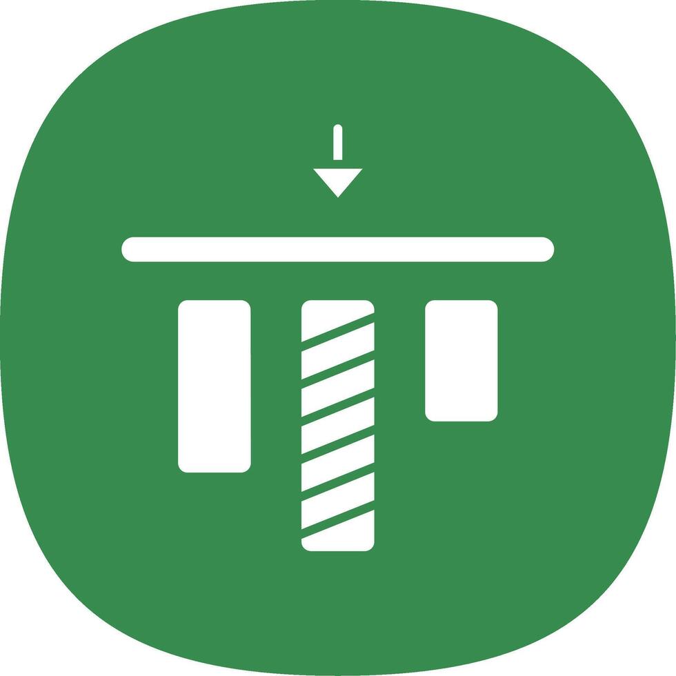 Top alignment Glyph Curve Icon vector