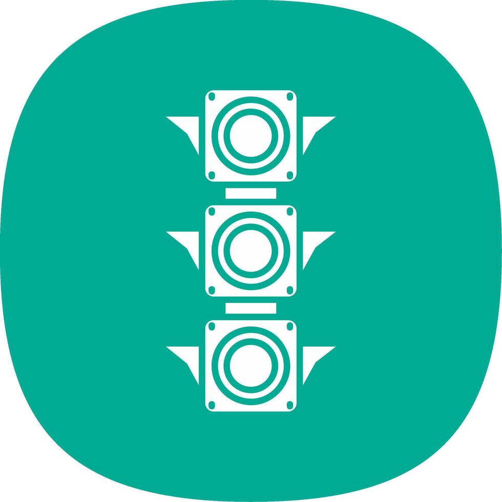 Traffic light Glyph Curve Icon vector