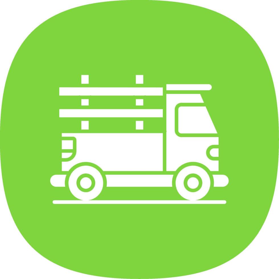Pickup truck Glyph Curve Icon vector
