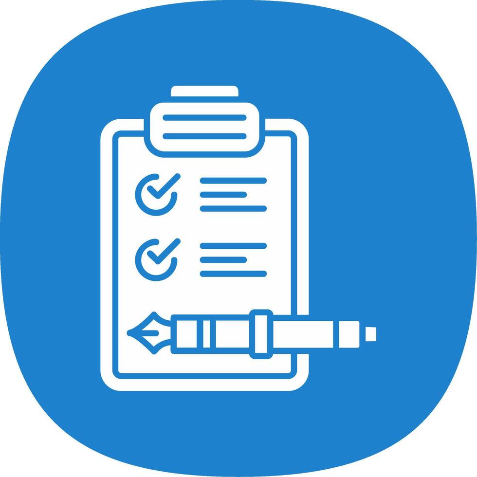 Check list Glyph Curve Icon vector