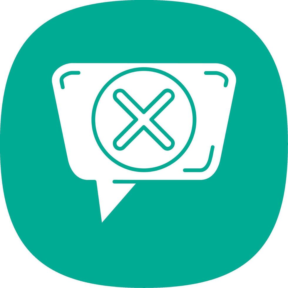 Cross mark Glyph Curve Icon vector