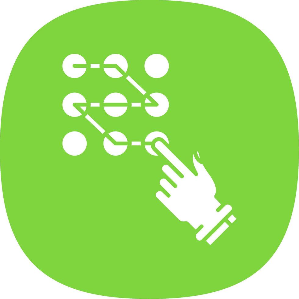 Pattern lock Glyph Curve Icon vector