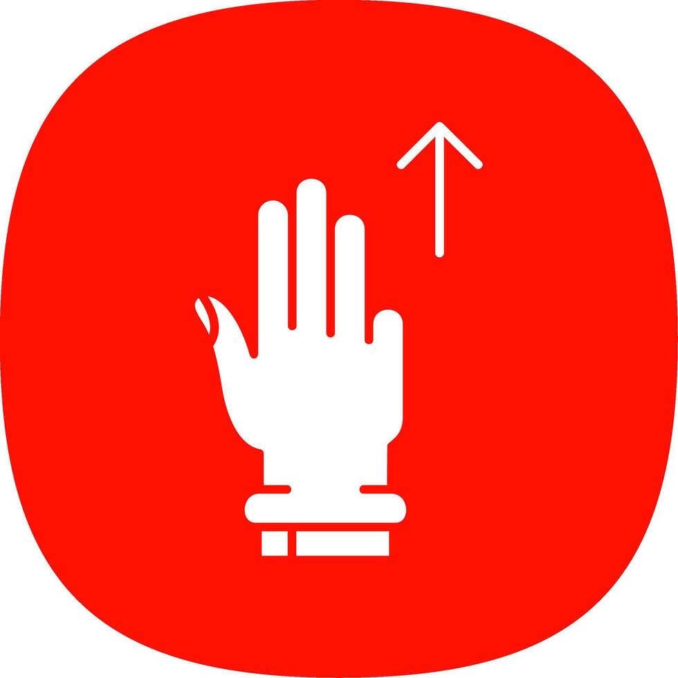 Three Fingers Up Glyph Curve Icon vector