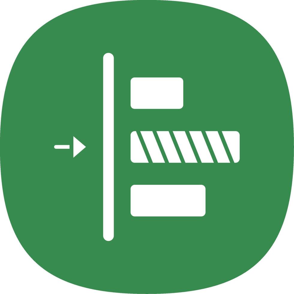 Left alignment Glyph Curve Icon vector