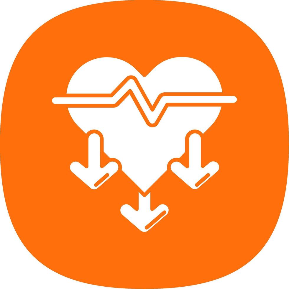 corazón Velocidad glifo curva icono vector