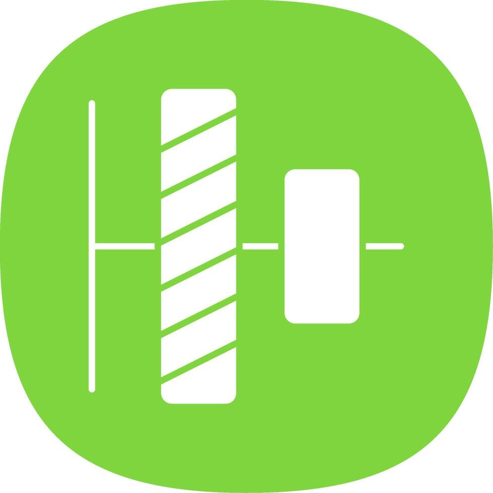 Vertical alignment Glyph Curve Icon vector