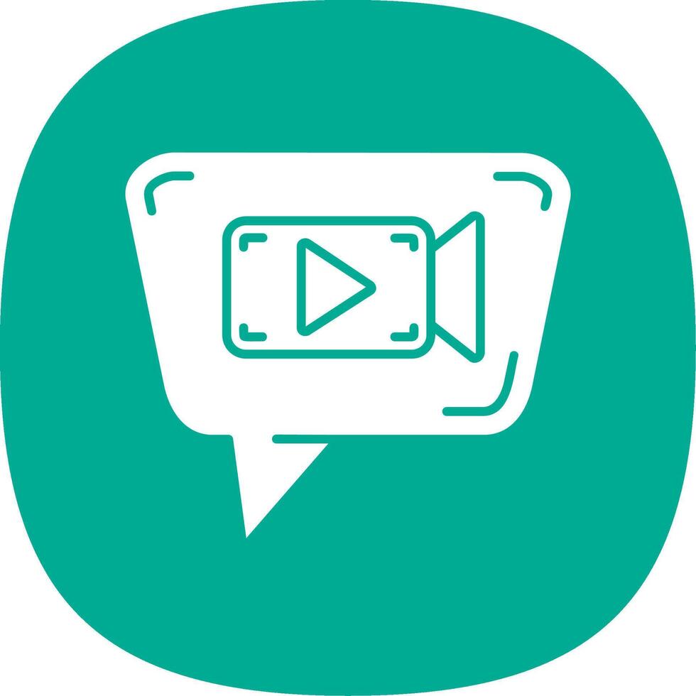 Video chat Glyph Curve Icon vector