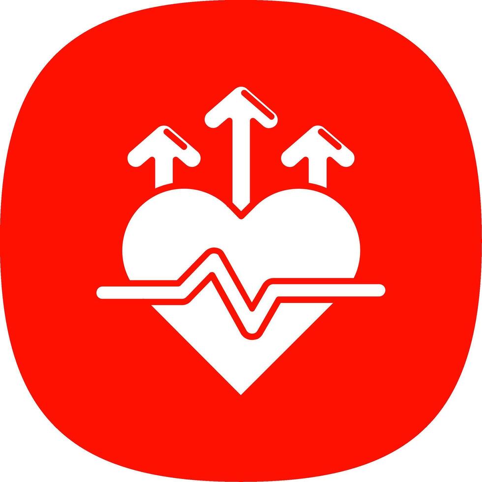 Heart rate Glyph Curve Icon vector