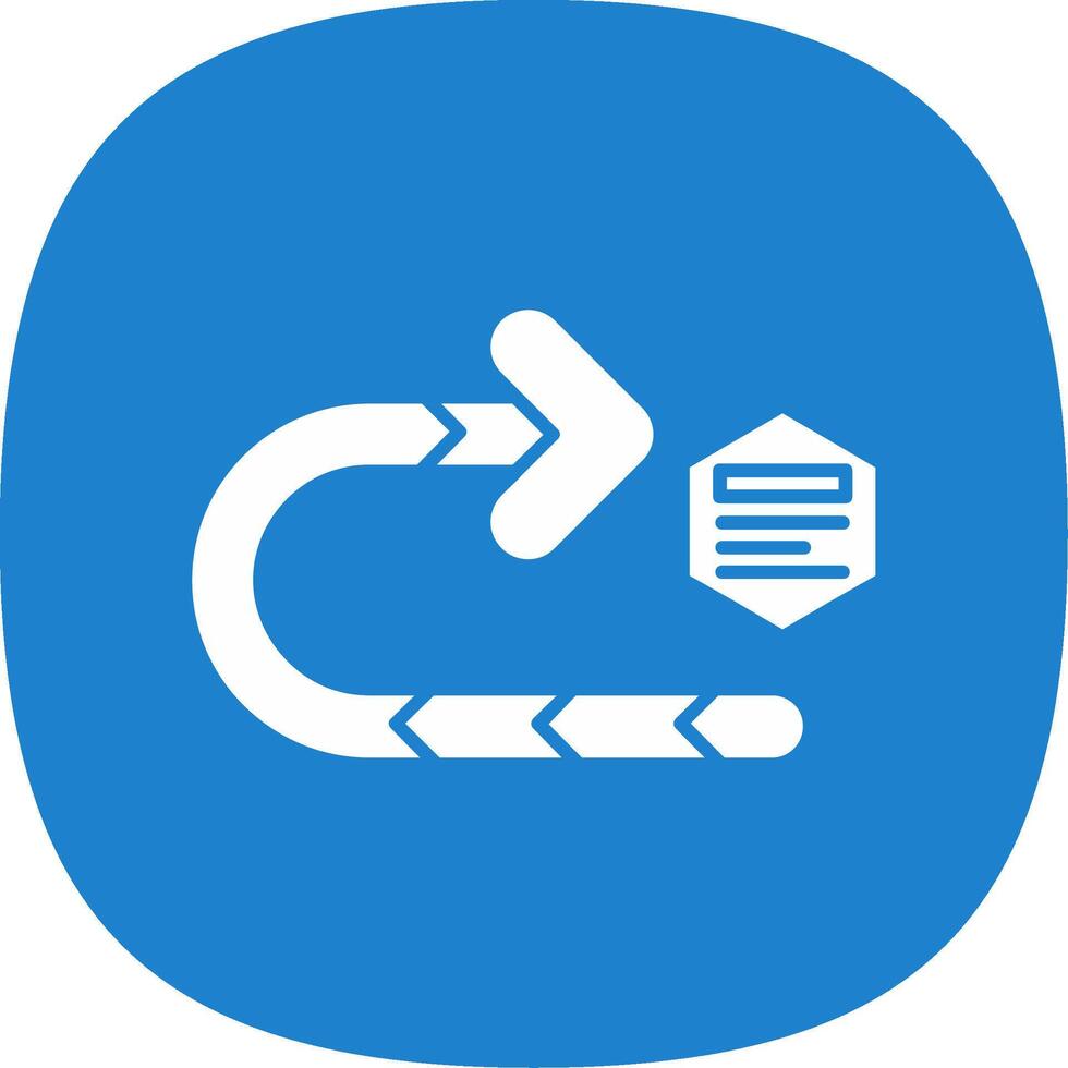 Right turn Glyph Curve Icon vector