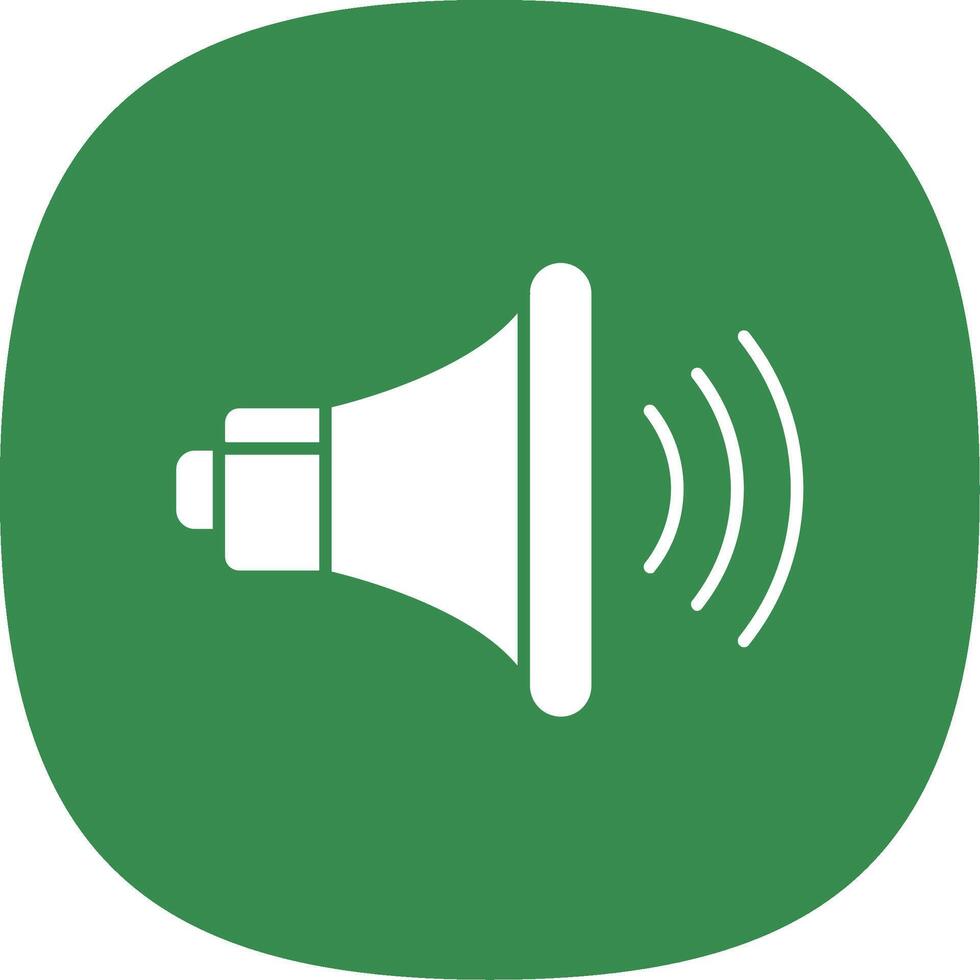 volume up Glyph Curve Icon vector